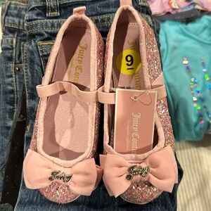 Juicy Couture Girls Ballet Glitter Flats